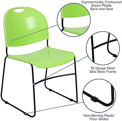 Hercules Stack Chair, Green in Green, alternate view 5