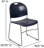 Hercules Stack Chair, Navy, alternate view 3