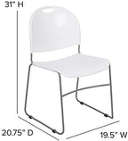 Hercules Stack Chair, White in White, alternate view 3