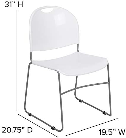 Hercules Stack Chair, White in White, alternate view 3
