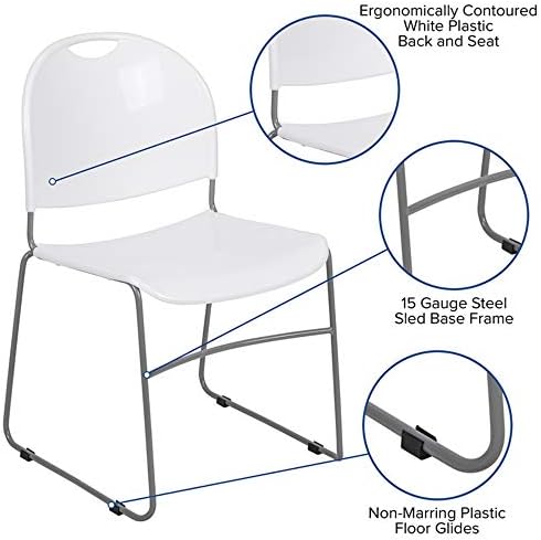 Hercules Stack Chair, White in White, alternate view 4