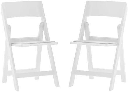 Hercules Vinyl Indoor/Outdoor Folding Chair, White, 2-Pack in White