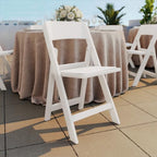 Hercules Vinyl Indoor/Outdoor Folding Chair, White, 4-Pack in White, alternate view 2