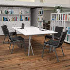 Hercules Vinyl Stack Chair, Black, 4-Pack in Black