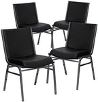 Hercules Vinyl Stack Chair, Black, 4-Pack in Black, alternate view 3