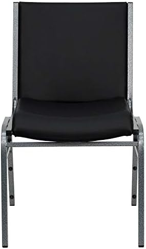 Hercules Vinyl Stack Chair, Black, 4-Pack in Black, alternate view 7