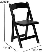 Hercules Wood Folding Chair, Black, 2-Pack in Black, alternate view 3