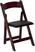 Hercules Wood Folding Chair, Mahogany, 4-Pack