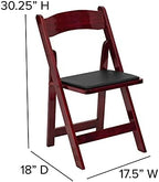 Hercules Wood Folding Chair, Mahogany, 4-Pack, alternate view 3