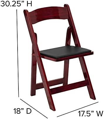 Hercules Wood Folding Chair, Mahogany, 4-Pack, alternate view 3