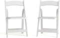 Hercules Wood Folding Chair, White, 2-Pack in White