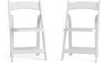 Hercules Wood Folding Chair, White, 2-Pack in White