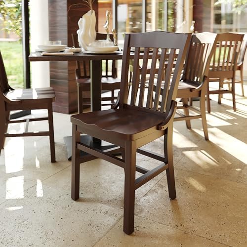 Hercules Wood School House Back Restaurant Chair, Walnut, alternate view 2