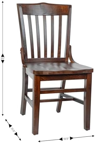 Hercules Wood School House Back Restaurant Chair, Walnut, alternate view 3