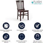 Hercules Wood School House Back Restaurant Chair, Walnut, alternate view 4