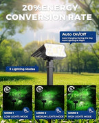 HGGH Solar Lights Outdoor Waterproof IP67, 60 LED 3 Lighting Modes Solar Spot Lights Outdoor for Yard Garden, alternate view