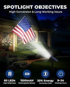 HGGH Solar Lights Outdoor Waterproof IP67, 60 LED 3 Lighting Modes Solar Spot Lights Outdoor for Yard Garden, alternate view