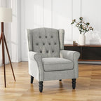 High Back Accent Chair, Upholstered Wingback Armchair, Light Gray in Light Gray