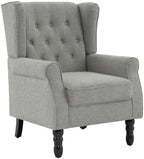 High Back Accent Chair, Upholstered Wingback Armchair, Light Gray in Light Gray, alternate view 4
