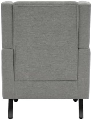 High Back Accent Chair, Upholstered Wingback Armchair, Light Gray in Light Gray, alternate view 5