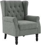 High Back Accent Chairs Set of 2, Wingback Armchair in Fabric, Gray in Gray, alternate view 4