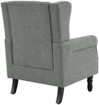 High Back Accent Chairs Set of 2, Wingback Armchair in Fabric, Gray in Gray, alternate view 5