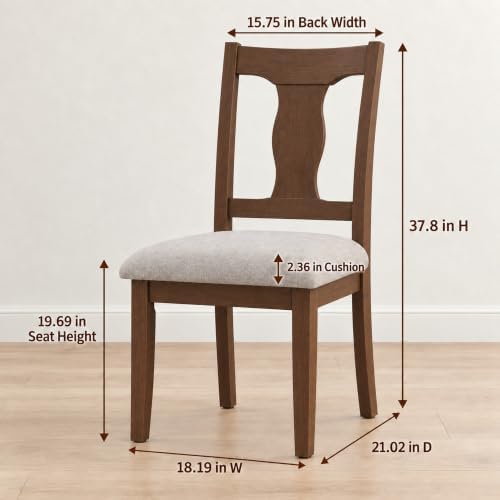 High-Back Dining Chairs Set of 2, Upholstered Side Chairs, alternate view 2