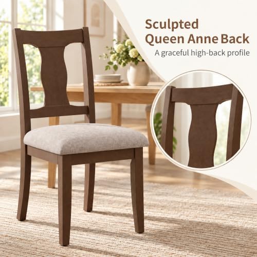High-Back Dining Chairs Set of 2, Upholstered Side Chairs, alternate view 3