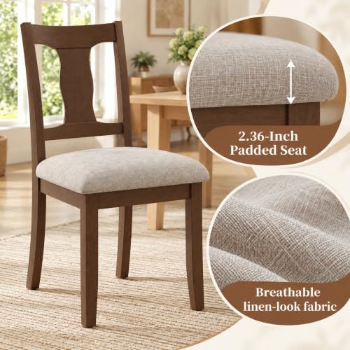 High-Back Dining Chairs Set of 2, Upholstered Side Chairs, alternate view 4