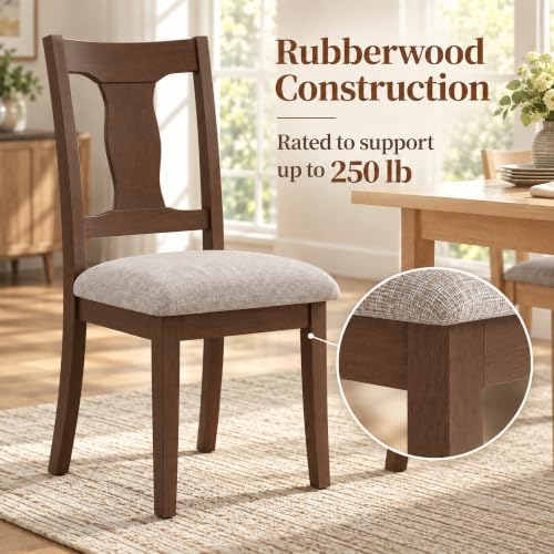 High-Back Dining Chairs Set of 2, Upholstered Side Chairs, alternate view 5