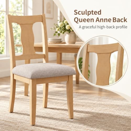 High-Back Dining Chairs Set of 4, Upholstered Side Chairs, alternate view 3