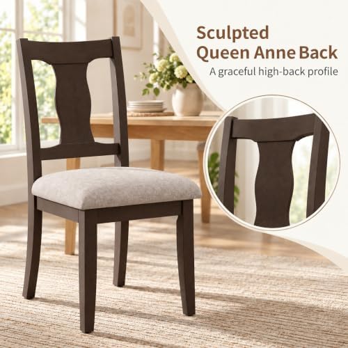 High-Back Dining Chairs Set of 8, Upholstered Side Chairs, alternate view 3