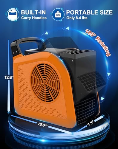 High Velocity Blower Fan - Air Mover for Drying, Cooling and Exhausting, Portable Floor Fans with 185° Rotation, alternate