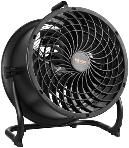 High-velocity Drum Air Circulator Fan, 3 Speeds 14 Inch Industrial Fan, 2520 CFM 360° Adjustable Floor Fan, for