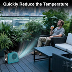 High Velocity Floor Drying Fan for Cooling, 355 CFM Air Mover Blower Fan for Job Site and Home, 3 Speeds, alternate view 4