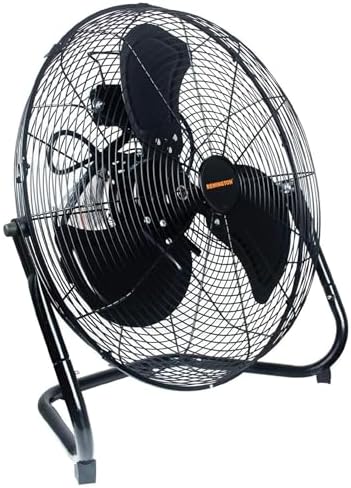 High Velocity Floor Fan, 3 Speed Portable Cooling Unit - Heavy Duty Metal Airflow for Large Shops, Garages, and
