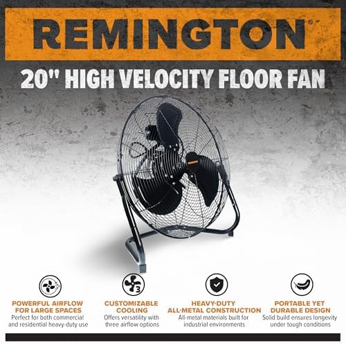 High Velocity Floor Fan, 3 Speed Portable Cooling Unit - Heavy Duty Metal Airflow for Large Shops, Garages, and, alternate