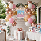 HIIINS Set of 2 Balloon Column Kit with Base&Pole for Bridal Shower Decor, alternate view 2