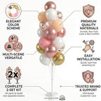 HIIINS Set of 2 Balloon Column Kit with Base&Pole for Bridal Shower Decor, alternate view 4