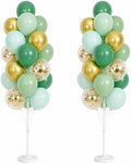 Hiins 2 Set Sage Green Gold Party Balloon Column Kit For floor Decor
