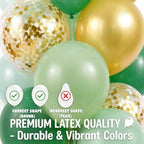 Hiins 2 Set Sage Green Gold Party Balloon Column Kit For floor Decor, alternate view 5