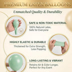 Hiins 2 Set Sage Green Gold Party Balloon Column Kit For floor Decor, alternate view 6