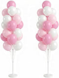 HIINS Baby Pink Chrome Balloon Column Kit Set of 2 with Base for Birthday Party