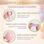 HIINS Baby Pink Chrome Balloon Column Kit Set of 2 with Base for Birthday Party, alternate view 7