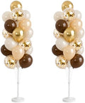 Hiins Brown Gold Balloon Stand Kit Set of 2 With base for Party Decor