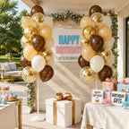Hiins Brown Gold Balloon Stand Kit Set of 2 With base for Party Decor, alternate view 2