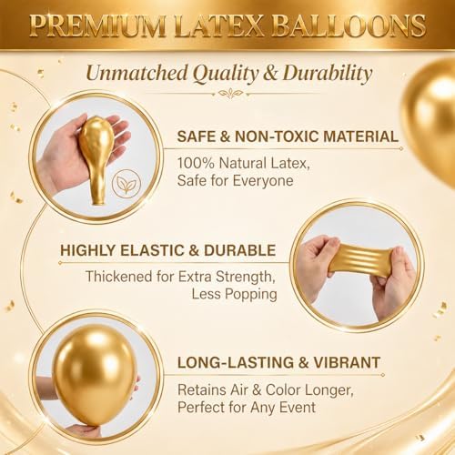 Hiins Brown Gold Balloon Stand Kit Set of 2 With base for Party Decor, alternate view 7