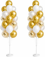 Hiins Gold Balloon Column Kit Set of 2 With Base for Prom Party Decor