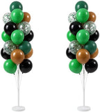 Hiins Green Brown Balloon Stand Kit for Floor and Table with Base for Party Decor