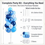 Hiins Metallic Blue Balloon Column Kit Set of 2 for Wedding Party Decor, alternate view 3